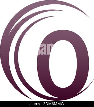 Wave circle letter O logo icon design illustration Stock Vector