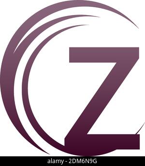 Wave circle letter Z logo icon design illustration Stock Vector