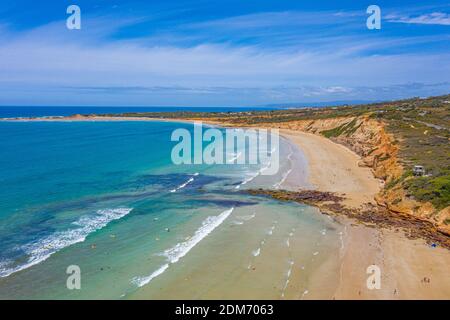 Aerial view of a beach at Anglesea in Australia Stock Photo