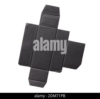 protective paper from under a box with a perfume,  template from black corrugated cardboard Stock Photo