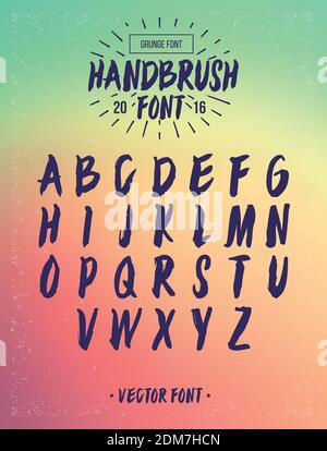 black and white hand lettering alphabet design, handwritten brus Stock  Vector Image & Art - Alamy