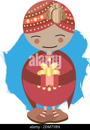 Cartoon of a magi king Stock Vector
