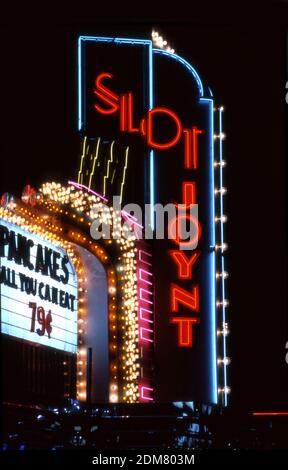 Slot Joynt neon sign for casino in Las Vegas, Nevada Stock Photo