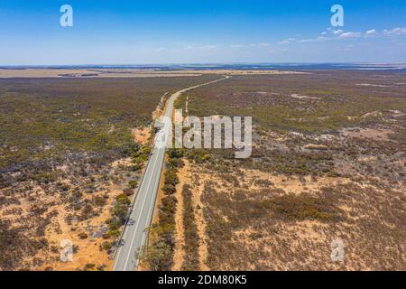 Road running through bushes of Western Australia