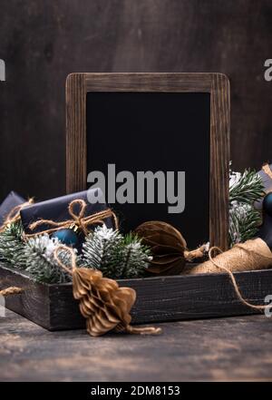 Christmas composition with gift boxes Stock Photo