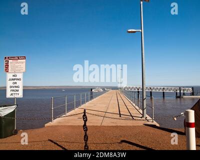 Wyndham Jetty on Cambridge Gulf, Kimberley, Western Australia Stock Photo