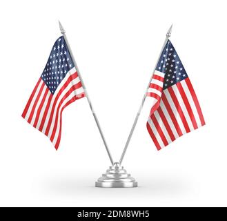 United States table flags isolated on white 3D rendering Stock Photo