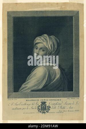 Portrait of Beatrice Cenci Pietro Bettelini Italian 1763 1829 Guido