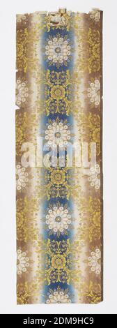 Sidewall, Block-printed on handmade paper, An irisé or rainbow design printed in blue, brown, yellow and white., France, 1820–30, Wallcoverings, Sidewall Stock Photo