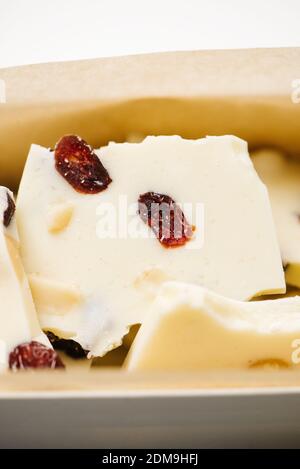 White chocolate bark holiday gift Stock Photo