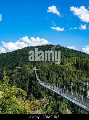 Suspension Bridge Highline 179 In Reutte Tirol, Austria Stock Photo