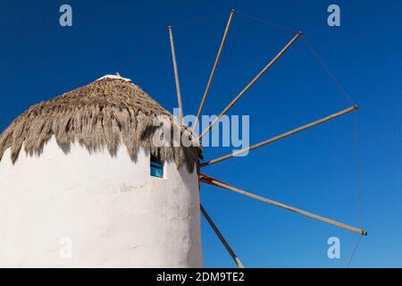 Windmill, Mykonos Town, Mykonos Island, Greece Stock Photo