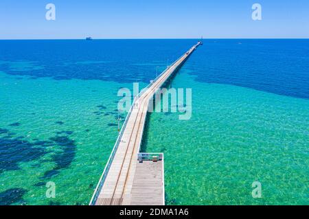 Aerial view of Busselton jetty in Australia Stock Photo