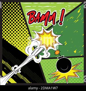 Cartoon of a bomb explosion Stock Vector