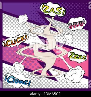 Swirl with comic expressions bubbles Stock Vector