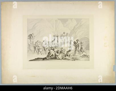 Crossing the River Styx, Julius Caesar Thaeter, German, 1804 - 1870, Steel engraving on paper, Europe, 1804-1870, Print Stock Photo