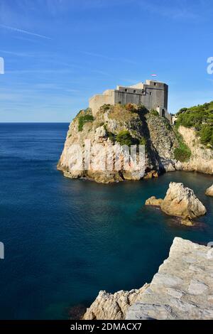 Fort Lovrijenac (St. Lawrence Fortress), Dubrovnik, Dalmatian Coast, Croatia Stock Photo