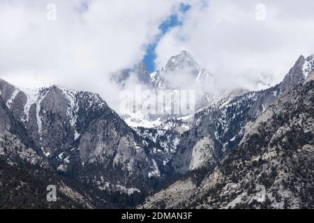Mt. Whitney, the tallest mountain peak in the lower 48 states, stands