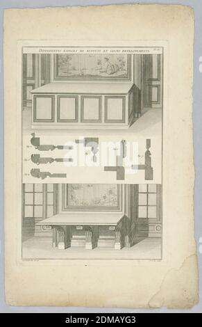 This 1770 engraving by André Jacob Roubo presents plans, cross-sections ...