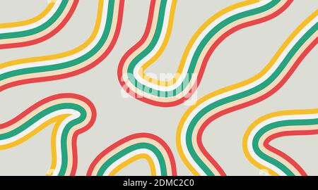 Abstract vector background design with irregular wavy lines in pastel colors Stock Vector