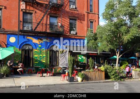 Chavela's, 736 Franklin Ave, Brooklyn, NY. exterior of a Mexican restaurant in the Crown Heights neighborhood. Stock Photo