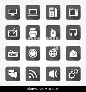 Set technology app mobile and computer icon vector. Vector illustration EPS.8 EPS.10 Stock Vector