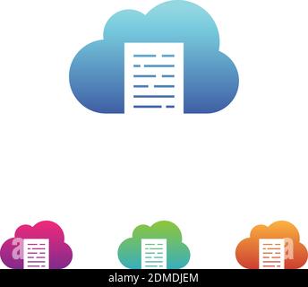 Cloud files data icon vector in modern style for web, graphic and mobile design. Cloud files data access for business. Stock Vector