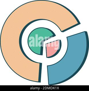 Vintage abstract circle bar chart diagram infographic elements concept with stage elements. Creative business infographic elements. Stock Vector