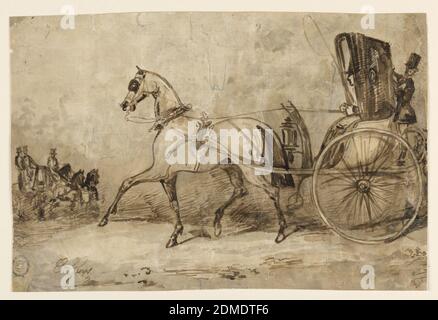 Two footmen of a horse-drawn carriage known as a Sais Courant, Egypt ...