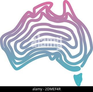 Colorful australian map. Illustration of country of Australia map showing borders. Vector illustration EPS.8 EPS.10 Stock Vector