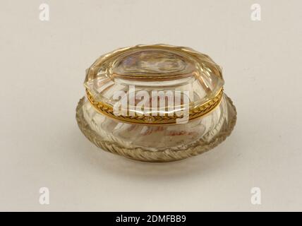 Rock crystal box, Rock crystal, gold, France, 18th century, containers, Decorative Arts, Box, Box Stock Photo