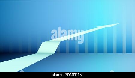 concept, arrow points up path to success. Growth of company financial indicators. Return on investment. profit increase graph. Banner flat style vecto Stock Vector