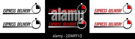 express delivery icon with stopwatch for apps, websites and ad banners. Minimalistic vector Stock Vector