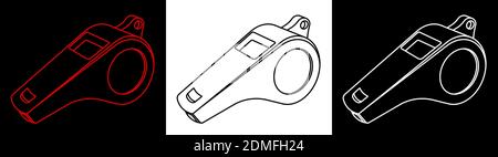 sports referee whistle. Icon. Minimalistic vector. Web design element Stock Vector