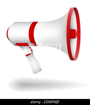 megaphone, cinema director loudspeaker. Speeches of speaker at rallies, strikes and meetings. Color cartoon vector Stock Vector