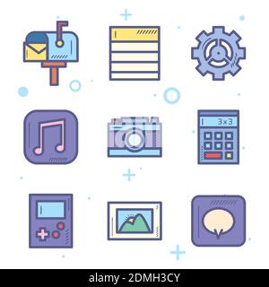 Digital marketing icons bundle design, ecommerce theme Vector illustration Stock Vector