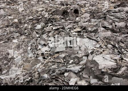 Ashes of a burnt cardboard. Large quantities of ash from burnt ...