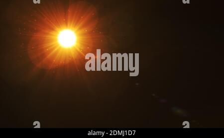 Anamorphic blue lens flare isolated on black background for overlay design or screen blending mode Stock Photo