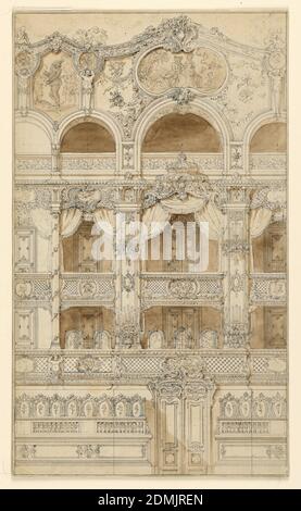 Drawing, Theater Interior with Boxes, 19th century Stock Photo - Alamy