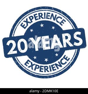 20 years experience sign or stamp on white background, vector illustration Stock Vector