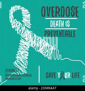 International Overdose Awareness Day. Abstract design background illustration Stock Vector