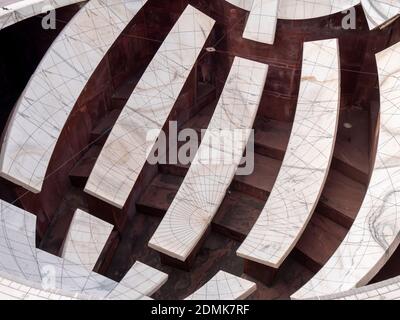 JAIPUR, INDIA - MARCH 21, 2019: jai prakash yantra- an unusual sundial built into the ground and used for tracking the movement of the sun. Stock Photo