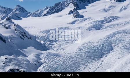 Top of the Franz Josef Glacier in New Zealand Stock Photo