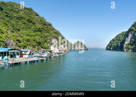 Cat Ba Island, Quang Ninh Province, Vietnam - November 13, 2020: Fisherman's boat at Cat Ba Island in Quang Ninh Province, Vietnam Stock Photo