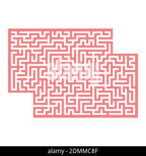 Abstract rectangular maze. Game for kids. Puzzle for children. One entrance, one exit. Labyrinth conundrum. Flat vector illustration isolated on white Stock Vector