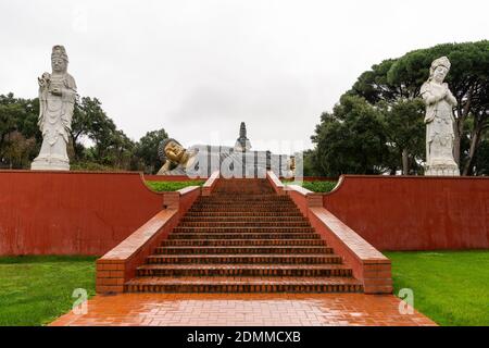 Carvalhal Bombarral, Portugal - 13 December 2020: buddha statues in the famous Bacalhoa Buddha Eden Garden in central Portugal Stock Photo