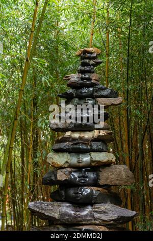 Carvalhal Bombarral, Portugal - 13 December 2020: view of one of the many sculptures in the Buddha Eden Gardens in Portugal Stock Photo