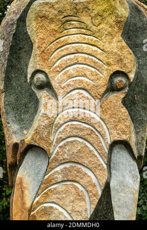 Carvalhal Bombarral, Portugal - 13 December 2020: view of one of the many sculptures in the Buddha Eden Gardens in Portugal Stock Photo