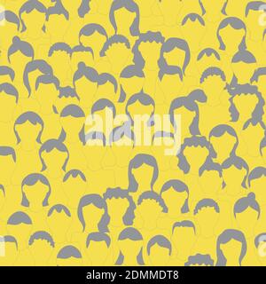 Crowd. Workers group, people in parade or in protest. Flat style. Vector background. Social community pattern of diverse people group in modern style Stock Vector