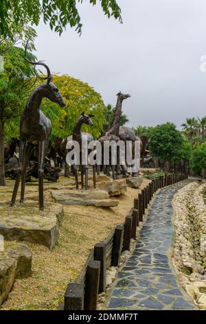 Carvalhal Bombarral, Portugal - 13 December 2020: the African animal park in the buddha Eden Gardens in Portugal Stock Photo